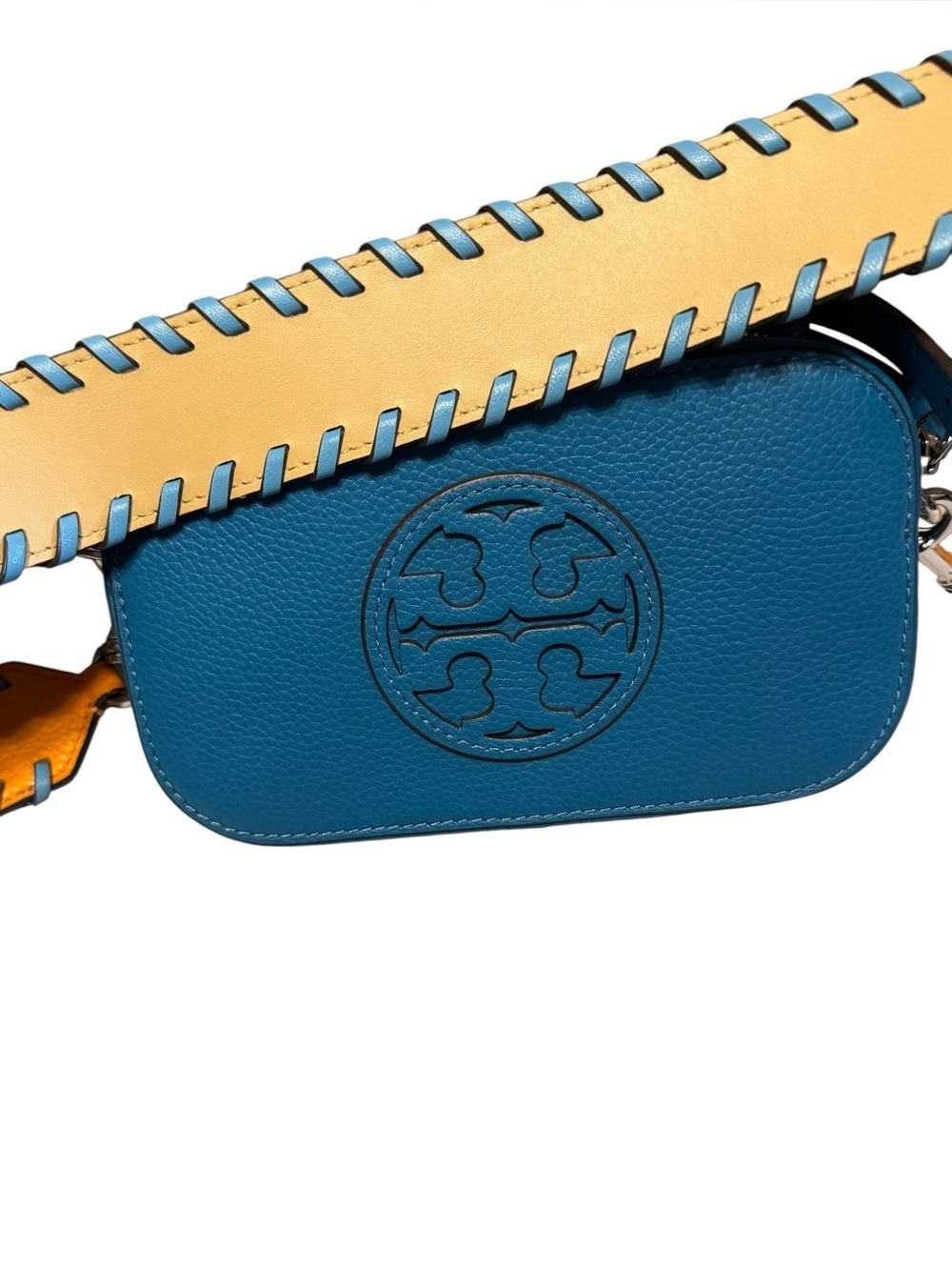Tory Burch - Mini Miller Camera Whipstitch Crossbody Cerulean Blue - BEAUTIFUL